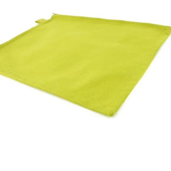 HERMES: Lime Green, Canvas & "H" Logo Medium Travel/Cosmetic/Toiletry Bag (mo) - Picture 7 of 12